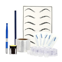 Permanent Makeup Eyebrow Set Needles Tattoo Pencil Pen Practice Skin Pigment Cup Holder