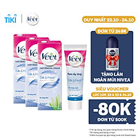 Bộ 3 Kem Tẩy Lông Cho Da Nhạy Cảm Veet Silk Fresh 25G
