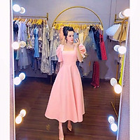 QUẢNG CHÂU Đầm dự tiệc cổ vuông THE BLUE DRESS - size S/M/L/XL(kèm ảnh/video thật)MS211V bigsize công c