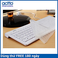Bàn phím văn phòng Grain Keyboard Actto KBD-37 HÀNG CHÍNH HÃNG WHITE