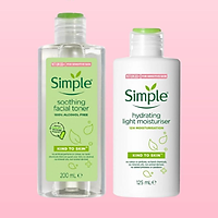 COMBO CÂN BẰNG, DƯỠNG ẨM SÂU SIMPLE (TONER 200ML + KEM DƯỠNG 125ML)