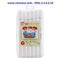 Bút lông 12 màu marker Cenvava - Mini 0901