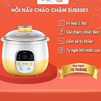 Nồi Nấu Chậm 0,8L Bear SUBE001 Đa Năng Nấu Cháo, Chưng Yến Bản Quốc Tế - Hàng Chính Hãng