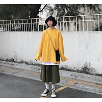 ÁO SWEATER BASIC DÀI TAY LONGTEE DÁNG RỘNG - ÁO UNISEX HOT