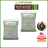 Bộ 2 Đất Sạch Hữu cơ Đa dụng Trồng Rau, Hoa Kiểng Lavamix 6.5dm Tiện Lợi, Dễ Sử Dụng