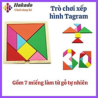 Đồ chơi xếp hình Tangram bằng gỗ - kích thước 12.1x12.1