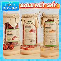 Combo Trà Táo Đỏ - Kỳ Tử - Long Nhãn Cao Cấp Lọ Thủy Tinh