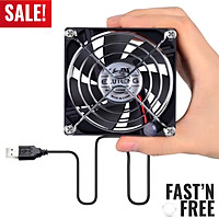 Computer Fan USB Cooler Small PC Fan Cooling 8cmx8cmx2.6cm Black Portable
