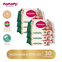 Combo 6 gói khăn ướt Mamamy 30 tờ/ gói có mùi kháng khuẩn, an toàn cho bé
