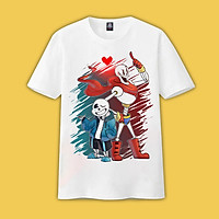 Áo thun Sans Undertale ink T01 mẫu mới cực đẹp, áo phông Sans có size bé cho trẻ em, unisex phù hợp cho nam nữ, màu trắng thiết kế cổ tròn basic cộc tay thoáng mát
