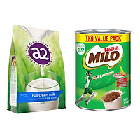 Combo Sữa Bột A2 Nguyên Kem (1kg) và Milo Úc (1kg)