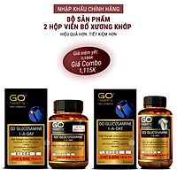 Bộ sản phẩm 2 hộp viên uống glucosamine nhập khẩu chính hãng New Zealand GO GLUCOSAMINE 1-A-DAY 1500mg (30 viên và 60 viên) giúp tăng dịch khớp, giảm thoái hóa khớp, khô khớp, cứng khớp;nuôi dưỡng xương sụn khớp khỏe mạnh