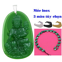 Vòng cổ mặt Phật hộ mệnh tuổi Thìn, Tỵ - Dây hạt xanh Phổ hiền thạch anh xanh DHGDNTAXLBV6 - Size phù hợp cho nam và nữ
