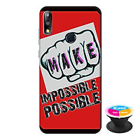 Ốp lưng điện thoại Asus Zenfone Max Pro M2 hình Make Impossible Possible tặng kèm giá đỡ điện thoại iCase xinh xắn - Hàng chính hãng