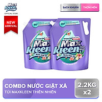 Combo 2 Túi Nước Giặt Xả MaxKleen Thiên Nhiên 2.2kg x 2