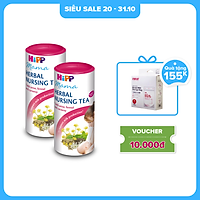 Combo 2 Trà cốm lợi sữa hoà tan HiPP Mama Herbal Nursing Tea 100% thảo mộc, dành cho mẹ sau sinh và đang cho con bú giúp bồi bổ cơ thể, hỗ trợ và tăng cường lượng sữa (2 hộp x 200g)