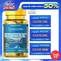 Thực Phẩm Chức Năng - Dầu Gan Cá Tuyết Giúp Sáng Mắt Puritan'S Pride Cod Liver Oil (100 Viên)