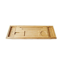 Bathtub Caddy Tray Bamboo Spa Bathtub Caddy Organizer Book Wine Tablet Holder Phone Rack Nonslip Bottom Extendable Sides