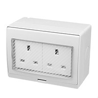 Waterproof IP55 13A Two Socket Plug Outdoor Storm Power Switched Damp