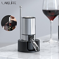 Uareliffe 2 In 1 Electric Red Wine Decanter Dispenser Stainless Steel Shell One-key Wine Dispensing Sobering Device With Removable Pipe Portable Fast Dispensing Tool Kitchen Party Barware Suitable For Different Wines