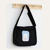 Túi tote đeo chéo vải canvas phom bầu dây quai liền phối 3 hạt nút thời trang COVI nhiều màu sắc T21