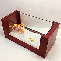 Bể cá mini để bàn khung gỗ