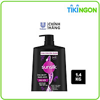 Dầu gội Sunsilk Óng Mượt Rạng Ngời 1.4kg giúp tóc chắc khoẻ, bóng mượt với Bồ Kết, dầu Hạnh Nhân, Protein Gạo Đen và Vitamin E
