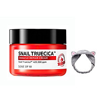 Kem Dưỡng Ẩm Phục Hồi, Cải Thiện Sẹo Lõm Chiết Xuất Ốc Sên Some By Mi Snail Truecica Miracle Repair Cream 60g + Tặng Kèm 1 Băng Đô Tai Mèo Xinh Xắn ( Màu Ngẫu Nhiên)