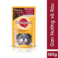 Thức ăn cho chó lớn dạng sốt Pedigree vị gan và rau 130g