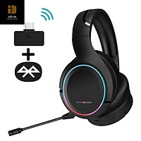 Tai nghe Gaming Không Dây PYTHON FLY X6 PRO wireless 2.4G, Mic linh hoạt và có thể tháo rời cho Mobile, laptop, PC, PS4, PS5, Switch, Xbox, 2.4G Type-C dongle -LED RGB đen - Hàng Chính Hãng