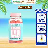 Kẹo Dẻo Vitamin HAIRBURST Chewable Hair Vitamins Chăm Sóc, Kích Thích Mọc Tóc 60 Viên