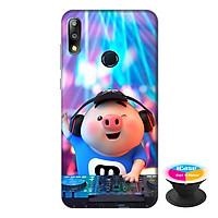 Ốp lưng điện thoại Asus Zenfone Max Pro M2 hình Heo Con Làm DJ tặng kèm giá đỡ điện thoại iCase xinh xắn - Hàng chính hãng