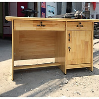 Bàn làm việc gỗ thông màu vàng mỡ