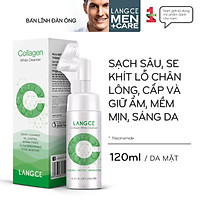 COLLAGEN WHITE RỬA MẶT CỌ MASSAGE TRẮNG DA CẤP ẨM 120ml (HỘP XANH) LANGCE DÀNH CHO NAM