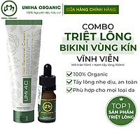 COMBO TẨY TRIỆT LÔNG BIKINI VÙNG KÍN VĨNH VIỄN UMISKIN tại nhà | Mỡ trăn triệt lông vĩnh viễn U Minh Hạ (10ml) & Kem tẩy lông Umi 4C (100ml) an toàn cho da nhạy cảm