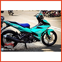 Tem Trùm Dành Cho Exciter 150 Nhôm Xước Lục Bảo Kèm Tem Rời Bạc Phản Quang
