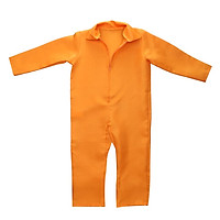 Mens Boys Prisoner Overall Orange Jumpsuit Convict Stag Do Party Fancy Costume