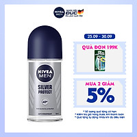 Lăn Ngăn Mùi NIVEA MEN Silver Protect Phân Tử Bạc Giảm 99.9% Vi Khuẩn Gây Mùi (50ml) - 83778