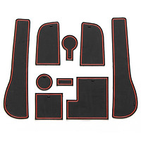9 PCS Gate Slot 3D Rubber Mats Accessories for VW Golf7 MK VII gti 2013-2016 -Red