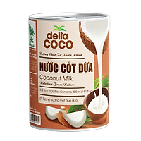 Nước Cốt Dừa Đóng Lon Delta Coco 400ml - Nhãn Mới, Sản Xuất Từ 100% Dừa Bến Tre, Nắp Bật Tiện Lợi, Vị Tươi, Thơm Ngon Đặc Trưng, Không Sử Dụng Phụ Gia Chất Cấm