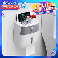 Hộp Đựng Giấy Vệ Sinh Đa Năng 2 Tầng, Có Ngăn Kéo, Khay Để Điện Thoại E1804 - Chất Liệu Nhựa Cao Cấp, Thiết Kế Sang Trọng, Đóng Mở Nhấn nút Tiện Dụng - Hàng Nhập Khẩu.