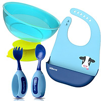 Combo Tô Muỗng Nĩa Tập Ăn Dặm Chủ Động Cơ Bản Cho Trẻ Kidsme Anh Quốc Từ 9 Tháng Tuổi (muỗng, nĩa, tô, yếm ăn)