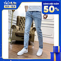 Quần Jean Nam Xanh phối Bạc Julido, ống Côn thời trang hàn quốc co dãn 4 chiều KVS9