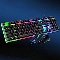 Bàn phím máy tính laptop Hewolf keyboard giả cơ có đèn LED kèm chuột tương thích hầu hết các thiết bị hàng chính hãng