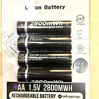 Vỉ 4 viên pin tiểu sạc AA (2A) Lithium Ion Beston 1.5V cao cấp Dung lượng cao - Hàng nhập khẩu