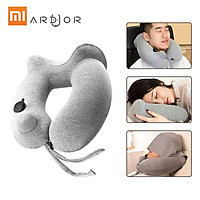 Inflatable Neck Pillow Portable U-shaped Pillow Travel Airplane Outdoor U-Pillow Dual Humps Removable Washable Memory