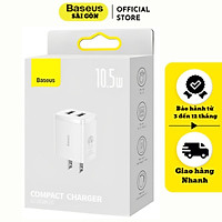Củ sạc Baseus Compact Charger CCXJ đa năng 2 cổng USB A 10.5w -Hàng chính hãng