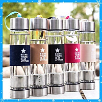 Bình Thủy Tinh Có Bộ Lọc Xác Trà, Thảo Dược, Cafe 450ml Bằng Inox Không Gỉ - Màu Giao Ngẫu Nhiên - Hàng Chất Lượng