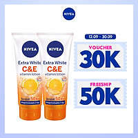 Combo 2 Sữa Dưỡng Thể Dưỡng Trắng Nivea Extra White C & E Vitamin - 180ml - 84374