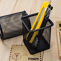 Ống đựng bút kim loại dạng đan lưới bền đẹp, gọn nhẹ, chống gỉ - dụng cụ văn phòng tiện ích